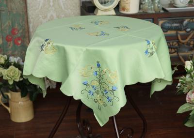 Pretty Square Decorative Table Cloths Multiple Colors Custom Embroidered Tablecloths