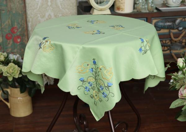Pretty Square Decorative Table Cloths Multiple Colors Custom Embroidered Tablecloths