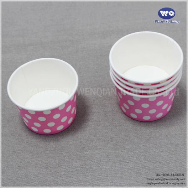 Wholesale Custom Logo Disposable  5.5-Ounce Pink Ice Cream Wood Pulp Paper Bowls For Dessert-Disposable Ice Cream Cups