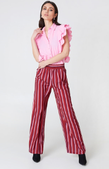 Camisa de señora Clothing Pink Frill Women