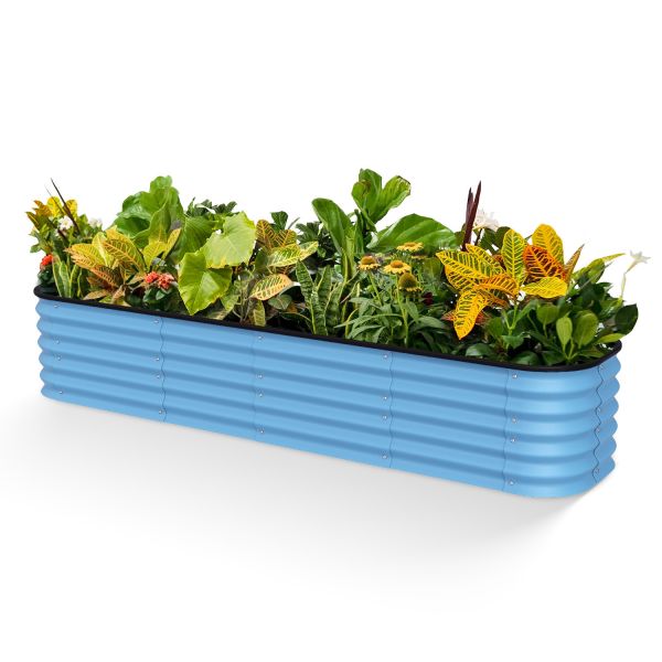 Easy Assembly Galvanized Metal Planter Boxes Galvanised Vegetable Planters 8*2*1.5Ft