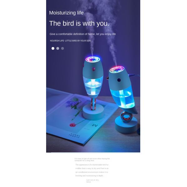 Ultrasonic Cool Mist LED Lamp Air Ultrasonic Humidifier Quiet Operation With USB Charging
