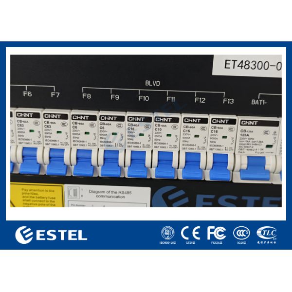 ET48300005 5U 18kW 48V 300A DC Telecom Power System with Six 3kW Rectifiers and Front Service Distribution