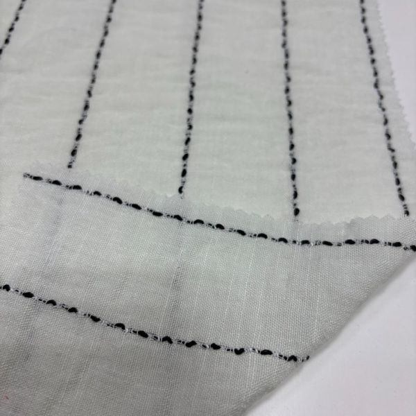 100%Polyester 180GSM Linen Look Stripe Fabric