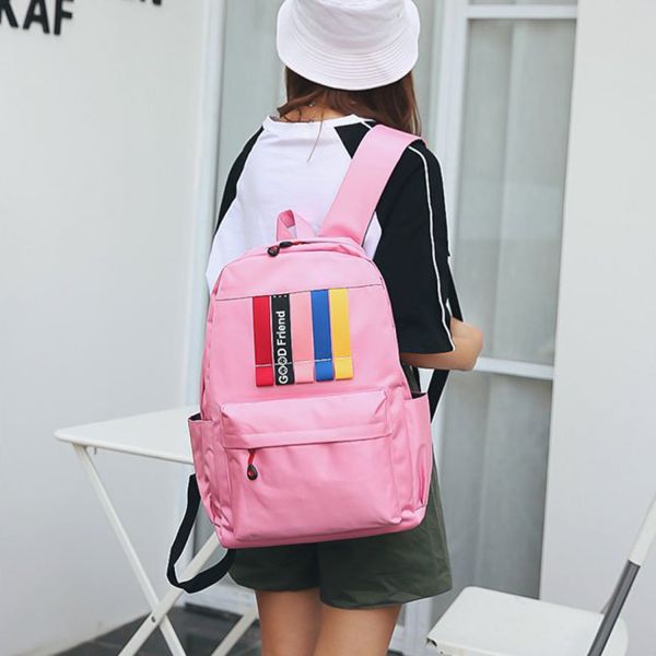 European and American style backpack male large capacity student bag for lovers campus trip popular logo backpack