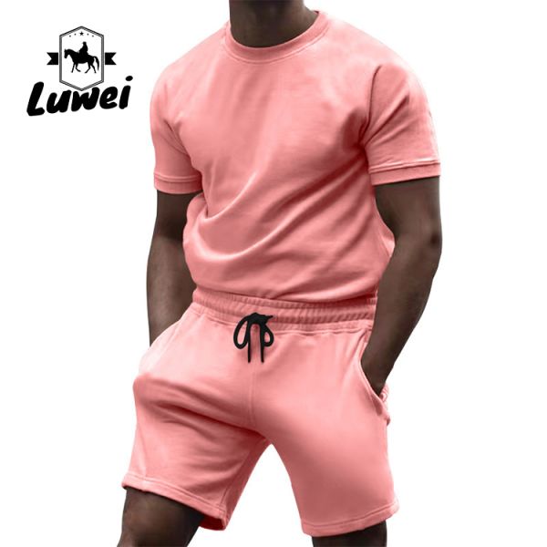 Хлопок бег мужчины спортивная одежда набор тренажерный костюм тренажерный костюм