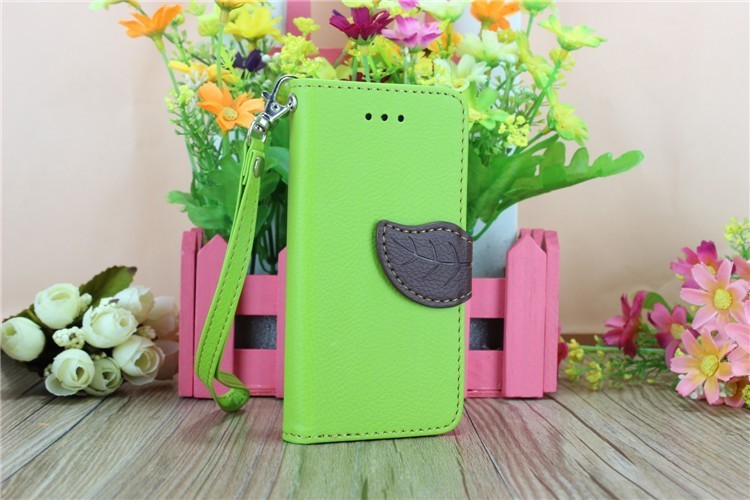 Custom Logo PU Leather Wallet Case Dust Proof With Leaf Pattern Design