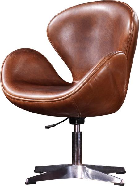 Alloy Base ergonomic Leather Office Desk Swan Chair Thick Aluminium Sheet outside