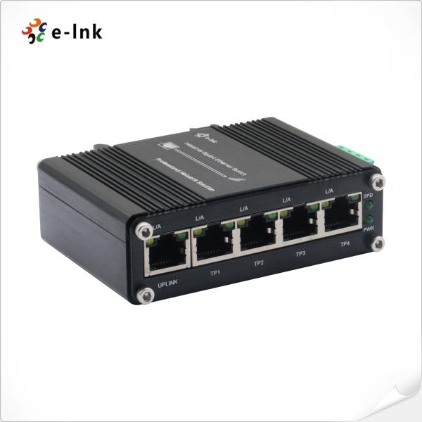 Mini Industrial Gigabit Ethernet Switch 5-Port 10/100/1000M 12-48VDC PoE Optional