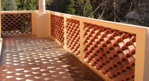Curved Terracotta Clay Tiles for Roof & Wall Screen Architectural Fish Scale Lattice Blocks for Exterior Decorative Facades