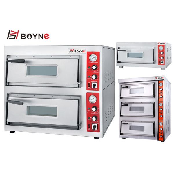 Restaurant Double Layer Pizza Deck Oven Stainless Steel With Timer