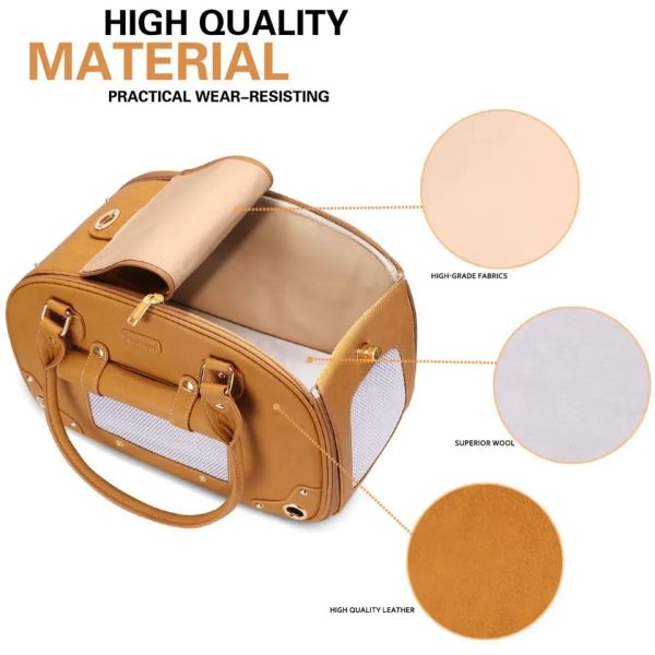 сумка кота собаки перемещения 45L портативная мягкая проложенная кожаная складная