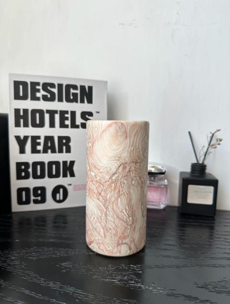 PinkShell Stone Flower Vase High Durability Luxury Style Handcrafted