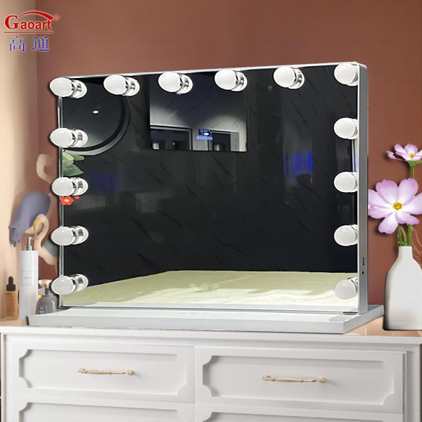 Decoración de la casa pequeño bolsillo inteligente Hollywood maquillaje Vanidad luz LED espejo cosmético portátil