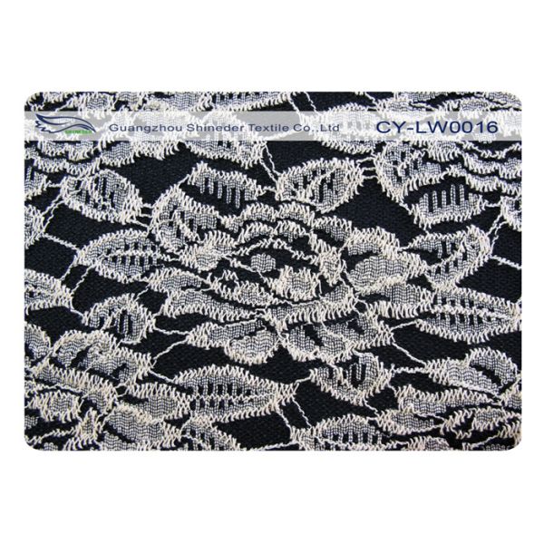 Breathable Cotton Nylon Lace Fabric , Flower Lace Fabric OEM / ODM CY-LW0016