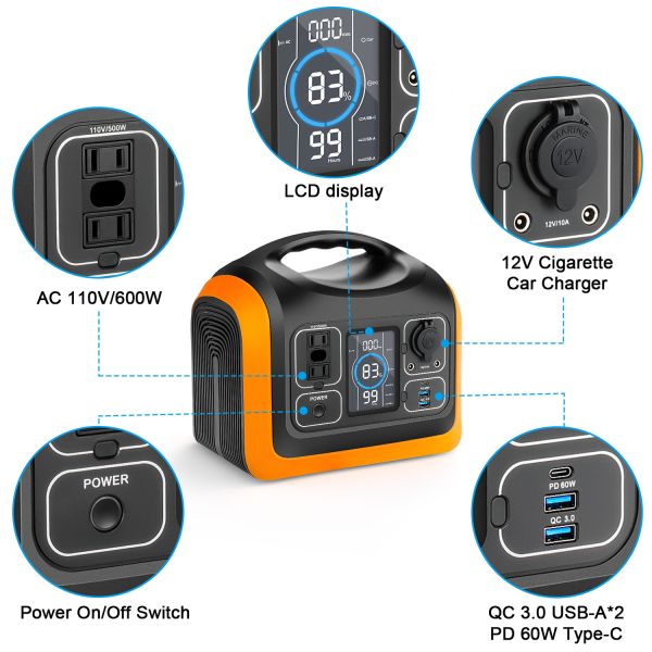 автомобиль 24V 4A поручая генератор 600W портативного банка солнечной энергии на открытом воздухе располагаясь лагерем