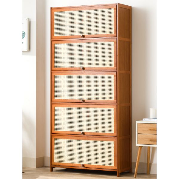 Modern Wooden Shoe Cupboard Rack Storage Organizer 5 Tier