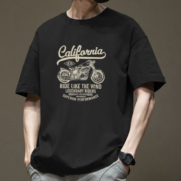 Men's High Quality Regular Fit Short Sleeve T-Shirt with Custom Logo Printed Using DTG Technology