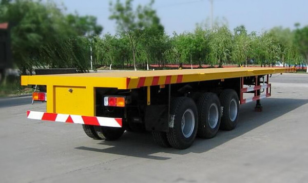40 Foot Flatbed Container Trailer Equipment First Axle Lift , High Bed Trailer