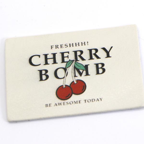Self Adhesive Printing White Leather Repair Patch , Leather Logo Patch For Jeans