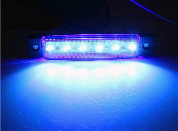 Blue White Marine Slim Line LED Utility Strip Lights 12V Underwater Boat Light
