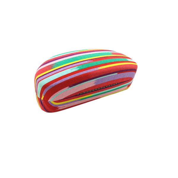 Fabric Stripe Large Custom Sun Glasses Case with Printed Logo
