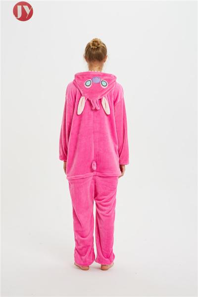 100% Polyester Flannel Christmas Warm Cute Pink Stitch Kigurumi Onesie