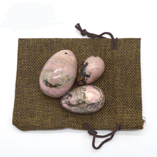 Kegel Exercise Egg Set Rhodonite Stone Jade Yoni Massage for Women's Emotional Wellbeing