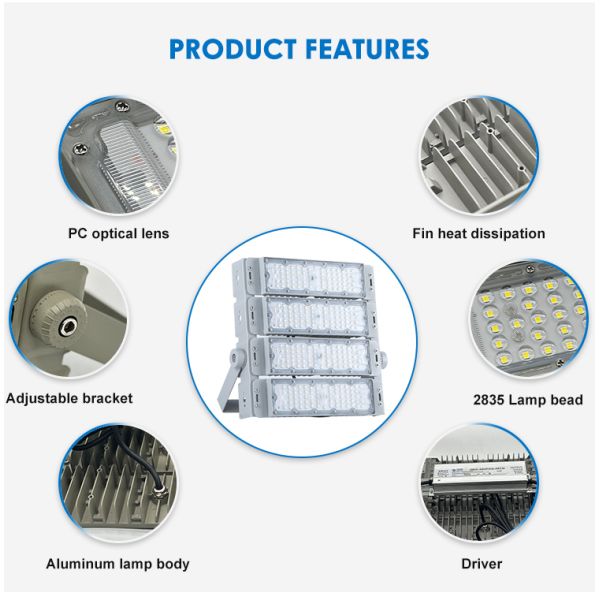Outdoor Stadium Lighting Ip65 Waterproof 50w 100w 150w 200w 250w 300w 400w 500w 600w Led Module Flood Light