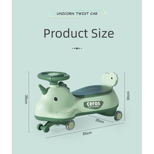 Anti-Rollover Flash Wheel Swing Ride On Scooter Car para niños Cartón Tamaño 69 * 25 * 32cm