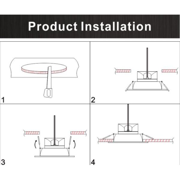 CRI 80 9W / 12W / 24W LED downlight Kitchen CCC CE certification internal driver