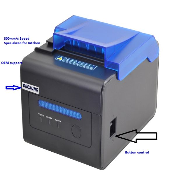 impresora Oilproof del boleto la termal de la impresora 80m m del recibo de la cocina 300mm/S