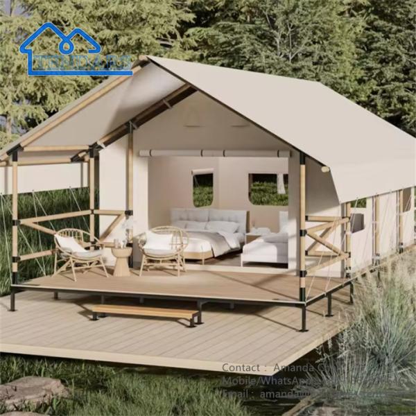 Tenda de hotel de grande projeto ao ar livre impermeável Glamping luxo Safari Lodge Tenda