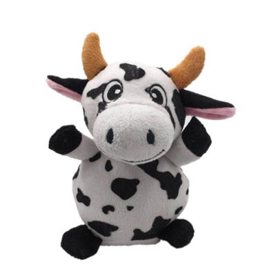 Brinquedo de gravação do luxuoso da vaca preto e branco de 17CM