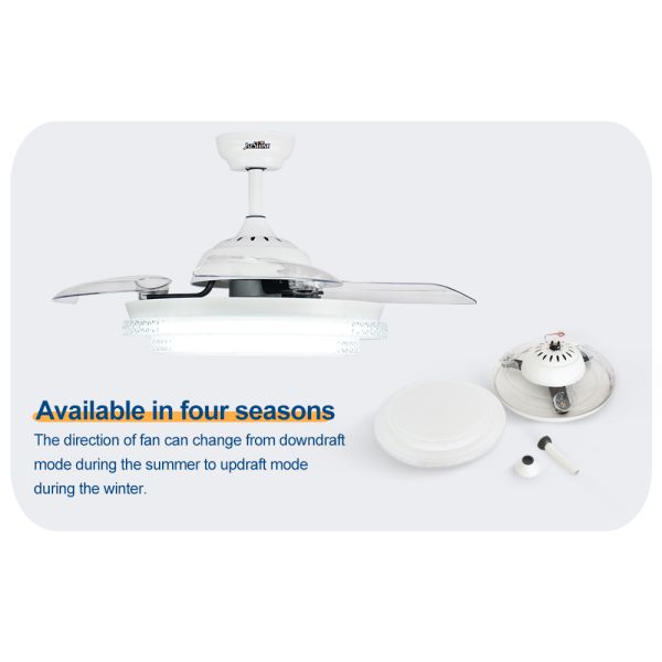 O fã de teto esperto invisível do quarto de 42 polegadas com CE da luz do diodo emissor de luz aprovou