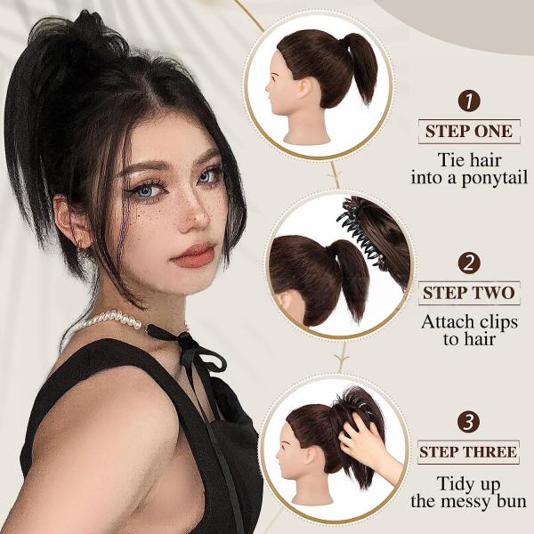 High Braided Ponytail Weave Human Hair Extension Medium Cap Size Can Be Styled Dyed And Permed