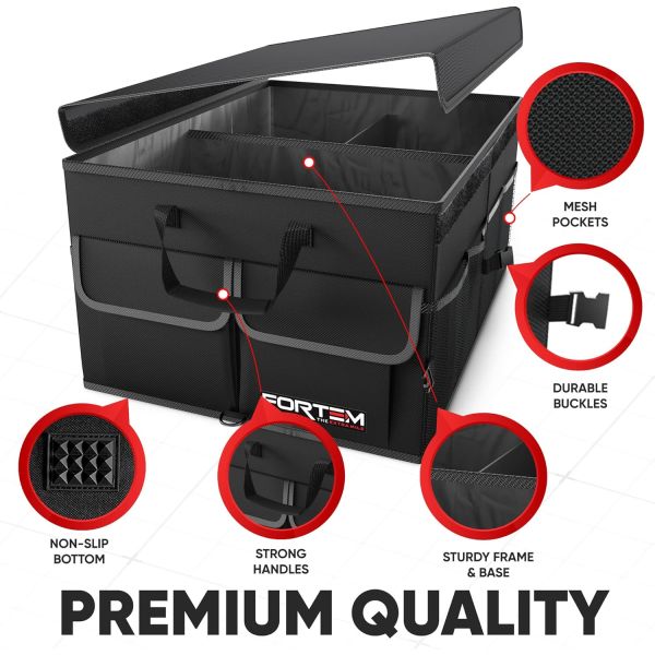 Car Trunk Organizer, Collapsible Multi Compartment Car Organizer, Foldable SUV Storage for Car Accessories for Women