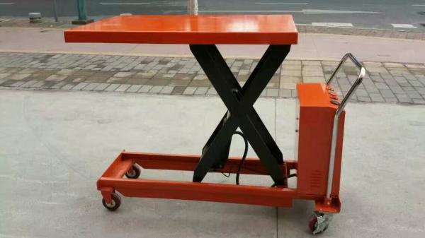 High capacity 300KG 900MM single scissor electric lift table cart