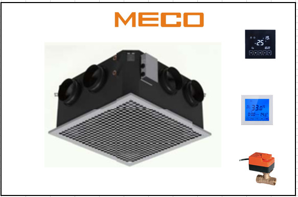 Higher Efficiency Electric Fan Coil Unit , Ceiling Mounted Fan Coil Unit 1750CFM