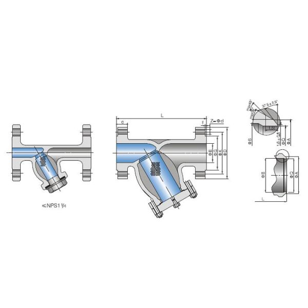 Compact Industrial Y Strainers Lightweight Class 150LB For Filter Liquid / Gas