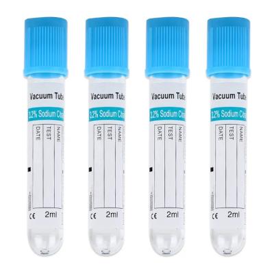 Coleção de sangue em tubos PT Blue Top Sodium citrate: Usado para testes de coagulação de amostras de sangue, tempo de coagulação, tempo de protrombina
