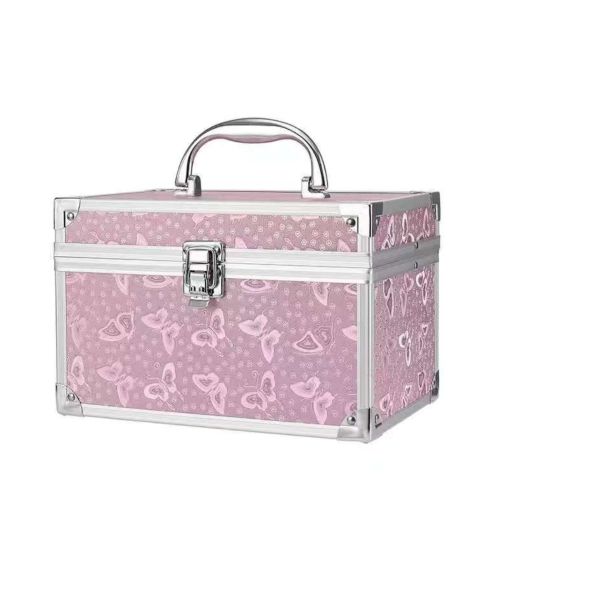 Низкий MOQ Сумочка с зеркалом Макияжный щетка Сумочка для путешествий Макияжная коробка багаж Алюминиевая косметическая коробка Организатор хранения