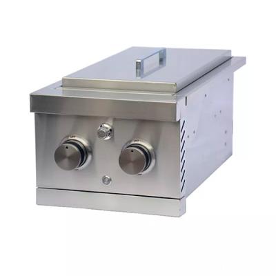 Stainless Steel Bbq Outdoor Gas Grill Built In Double Side Burner 12.6 X 10.6 X 24.9