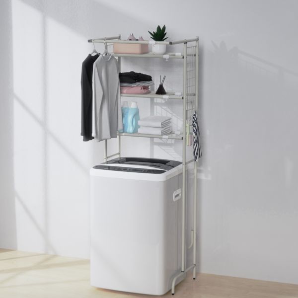 Expandable 2/3-Tier Laundry Room Shelf Over Washing Machine Storage Rack Space