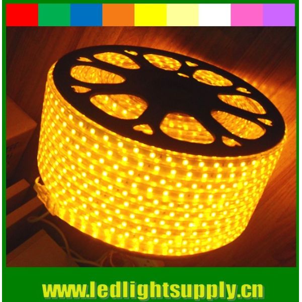 Lâmpadas de faixa 5050 AC 220V com emissão amarela 60LED/M