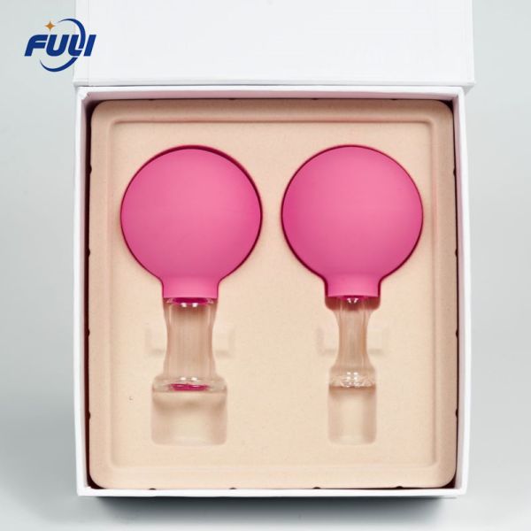 Low price promotion high quality vacuum cupping 4 piece set rubber straw glass cupping noodle cupping massager