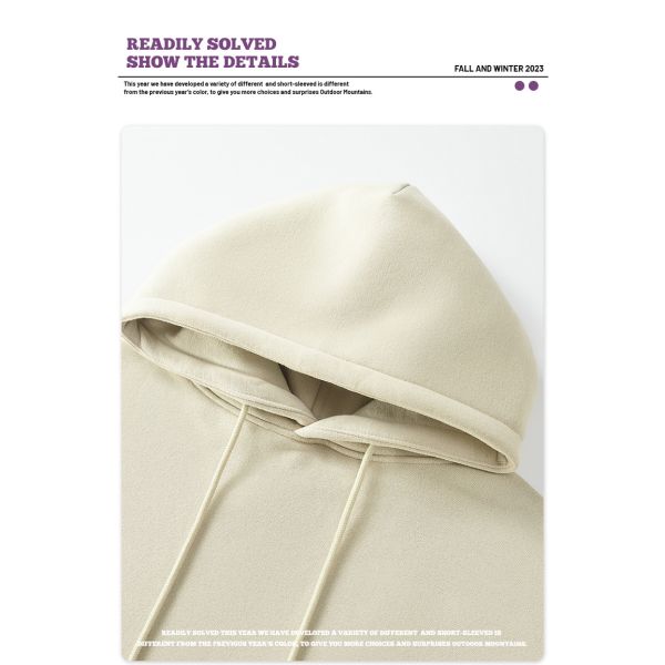 350G-700G Cotton French Terry Fleece Hooded Sweatshirt Men'S Oversized Loose Drop Shoulder