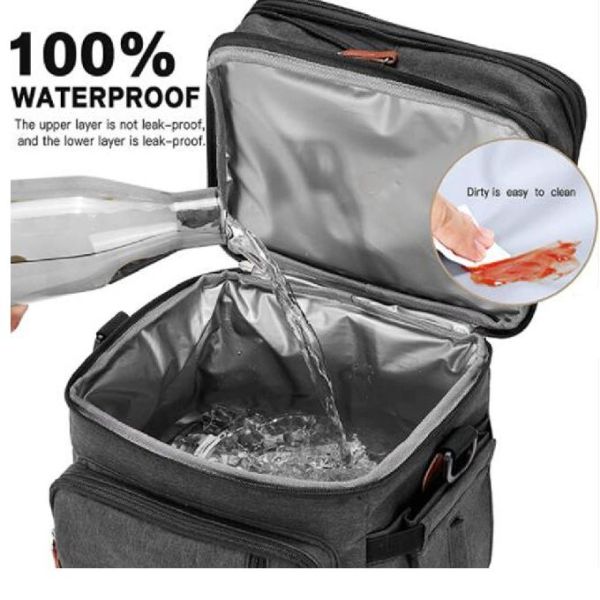 Многофункциональным изолированная пикником сумка обеда охладителя Tote на открытом воздухе портативная
