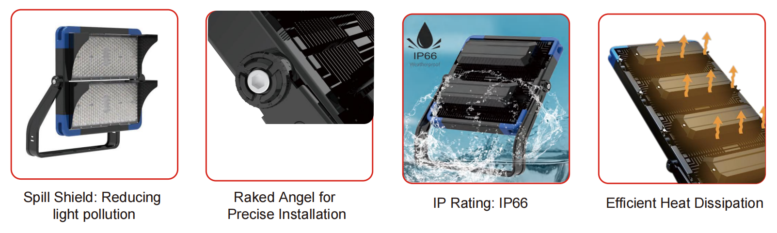 IP66 Waterproof LED High Mast Light With ADC12 Die-casting Aluminum For Stadium Sport