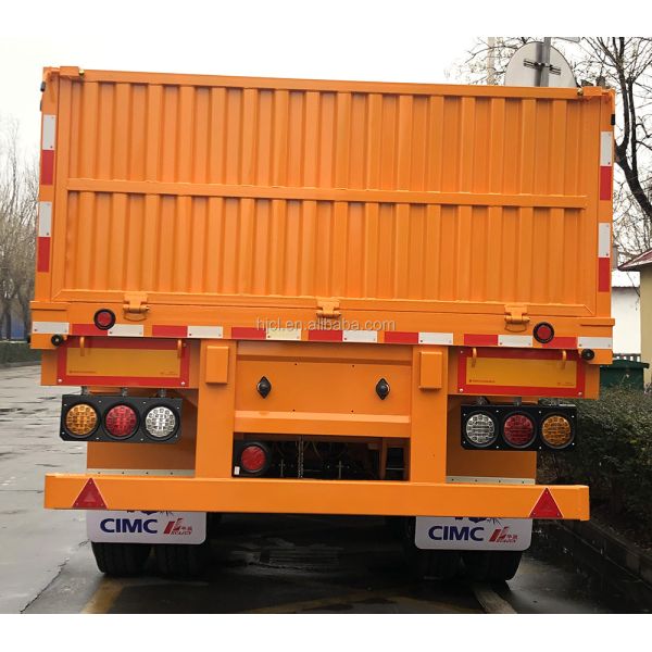 CIMC HUAJUN 50t Tri Axle Cement Transportation Fence Cargo Trailer with 12R22.5 Tires